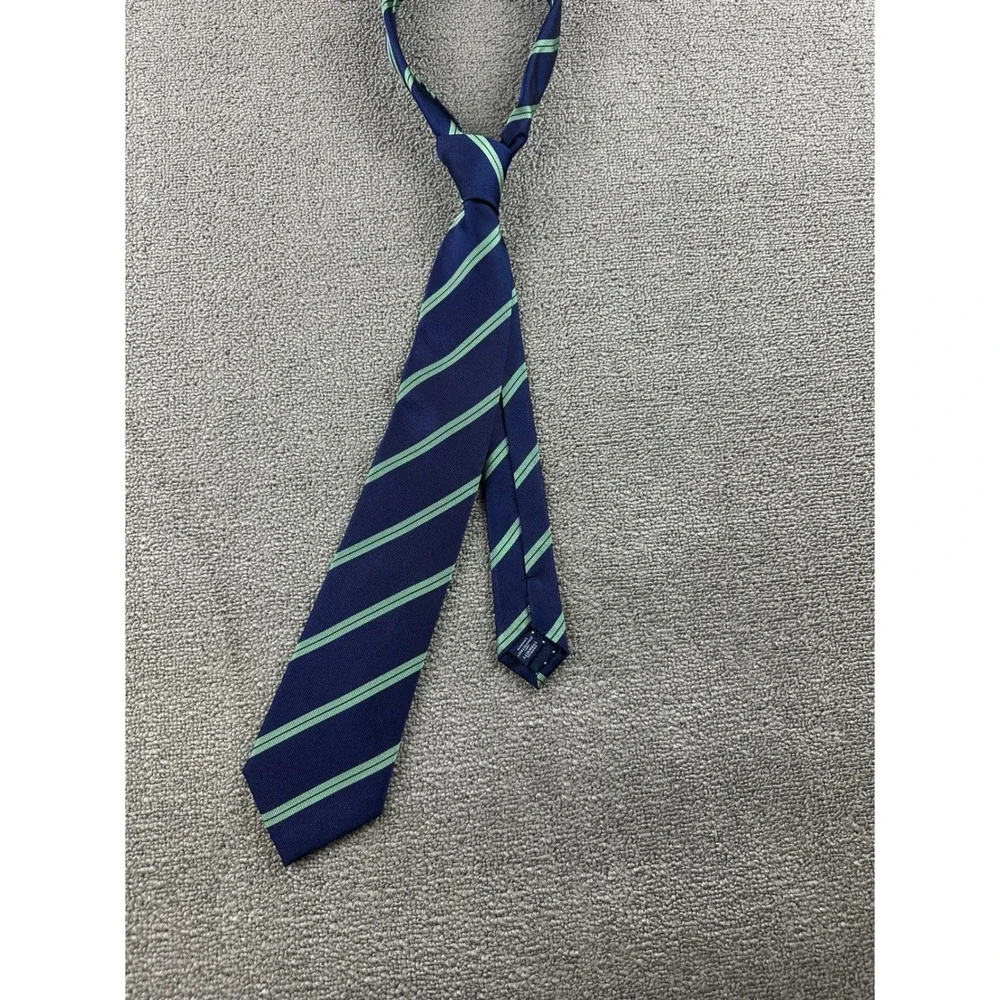 Charles Tyrwhitt Tie Men Navy Blue Green Stripe Jermyn Street London Silk Office